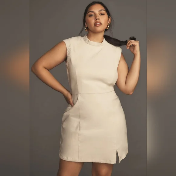 NWT Anthropologie Mock-Neck Sleeveless Seamed Dress - Large - Picture 5 of 6